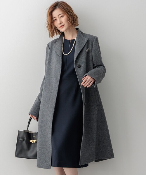 新品未使用　カシミヤ混✨23区✨ウール　ビーバースタンドカラーコート ベージュ ウールカシミヤビーバー スタンドカラー コート / 23区