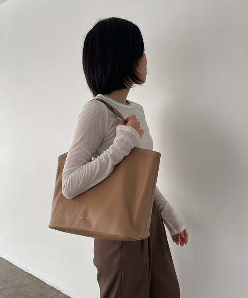 トートバッグ 「大容量/PC収納/肩掛け」 ロゴ トート バッグ レディース | EFOLE | 05
