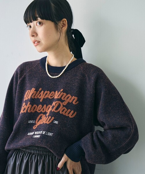 coen（コーエン） ニット セーター 「もちフワ触感×1枚で映えるロゴ