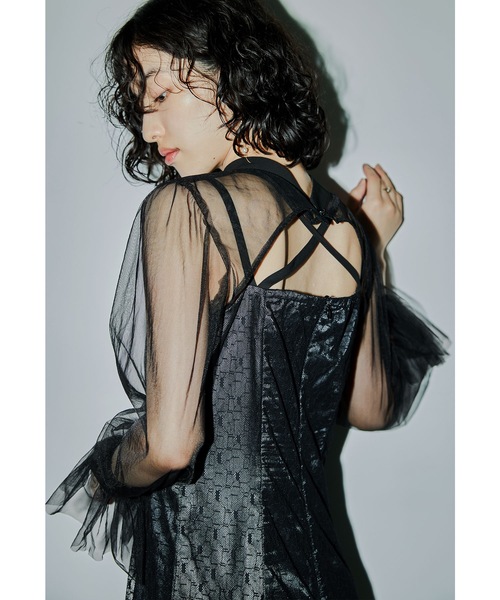 niana(ニアナ) ドレス チュールボレロ幾何学レースドレス 2点セット niana(ニアナ) ドレス チュールボレロ幾何学レースドレス 2点セット