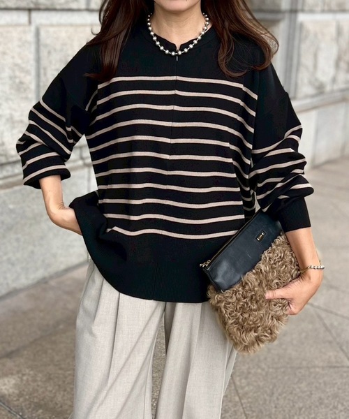 2wayニットセーター Emma Taylor（エマテイラー） ニット セーター フロント2wayニットプル