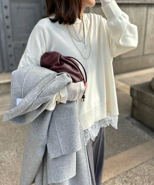 2wayニットセーター Emma Taylor（エマテイラー） ニット セーター フロント2wayニットプル