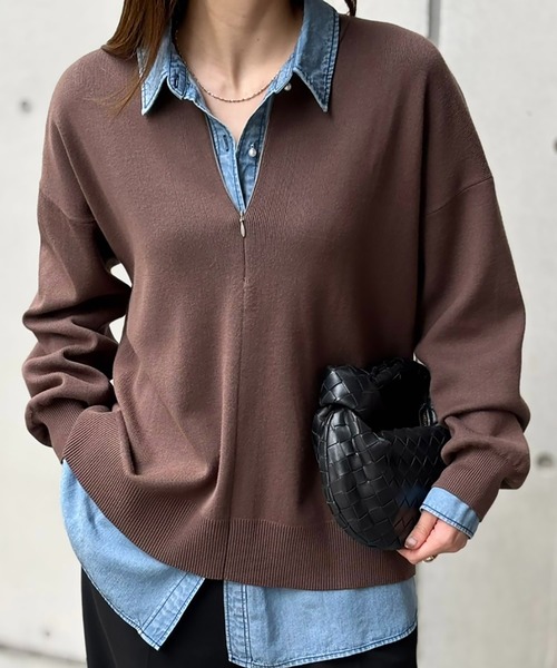 ニット/セーター le.ema off-shoulder 2way knit le.ema】 off-shoulder 2way knit Black - メルカリ
