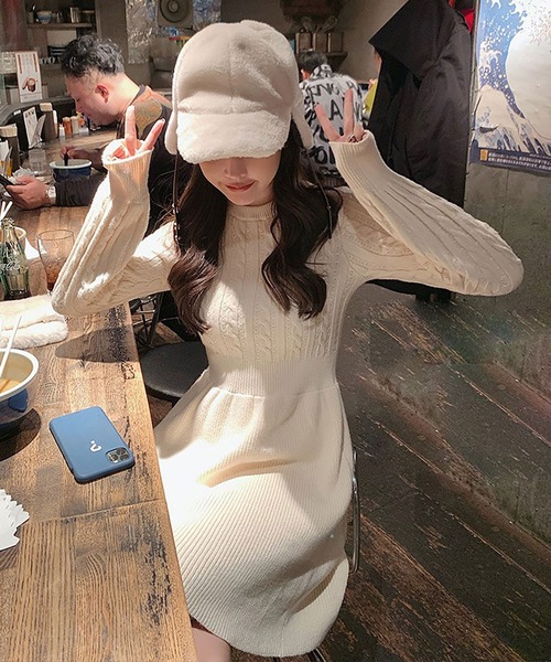 Asterellivi ニット セーター ケーブル ニット ワンピース レディース Asterellivi ニット セーター ケーブル ニット ワンピース レディース