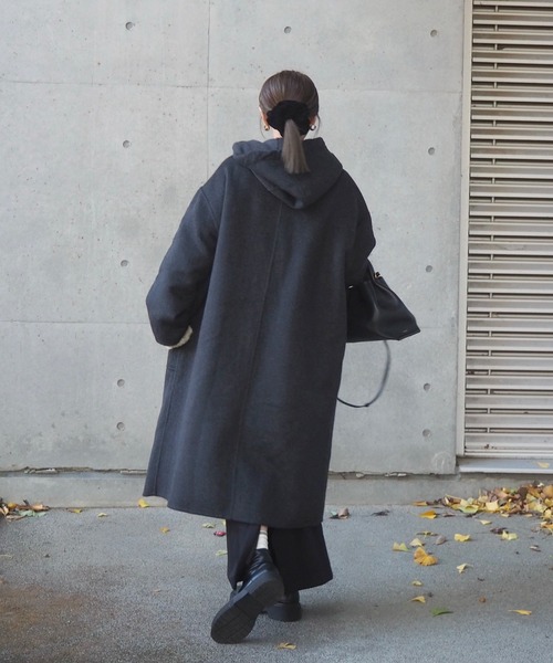 【美品】ダッフルロングコート ダッフルコート コート hooded duffle long coat /スタンド