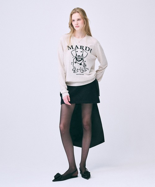 ニット セーター CASHMERE CREW NECK SWING THE TAIL DDANJI PEARL NECKLACE レディース Mardi Mercredi ニット セーター CASHMERE CREW NECK SWING THE