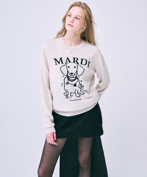 ニット セーター CASHMERE CREW NECK SWING THE TAIL DDANJI PEARL NECKLACE レディース Mardi Mercredi ニット セーター CASHMERE CREW NECK SWING THE