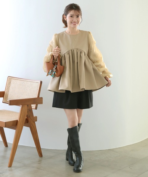 新品、タグ付き 袖フレアブラウス VENCE EXCHANGE ブラウス シャツ 袖フレアブラウス レディース
