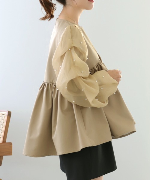 新品、タグ付き 袖フレアブラウス VENCE EXCHANGE ブラウス シャツ 袖フレアブラウス レディース