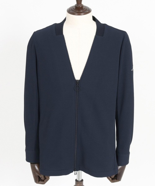 ジャケット ノーカラージャケット mj10482-リブ襟ノーカラージャケット