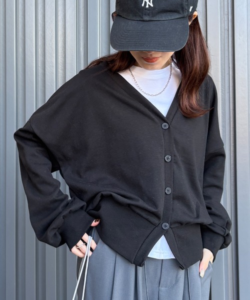 I-SOOK カーディガン 「ISOOK / アイスー」Vネックスウェット