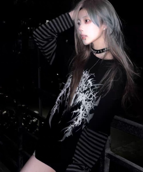 tシャツ A'GEM/9 × .kom「NOVESSEL/ノベセル」レイヤードボーダーロングスリーブカットソー レディース メンズ A'GEM/9 × .kom『NOVESSEL/ノベセル』レイヤードボーダーロング