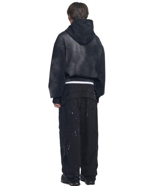 パーカー A'GEM/9 × .kom「NOMANUAL/ノーマニュアル」STAIN WASHED HOODIE/ステイン ウォッシュド パーカー レ