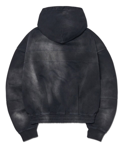 パーカー A'GEM/9 × .kom「NOMANUAL/ノーマニュアル」STAIN WASHED HOODIE/ステイン ウォッシュド パーカー レ