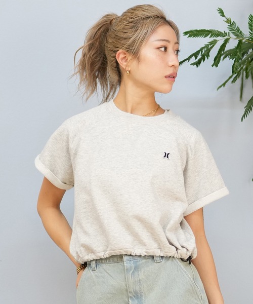 ハーレー クロップド丈 半袖Tシャツ レディース ショート丈 ヘソ出し オーバーサイズ トップス ブランド Hurley | OVERSIZE ICON CROPED SHORTSLEEVE TEE 爆買 Hurley ハーレー クロップド丈 半袖Tシャツ レディース ショート