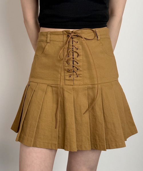 スカート コルセットプリーツミニスカート/Corset Pleated Mini