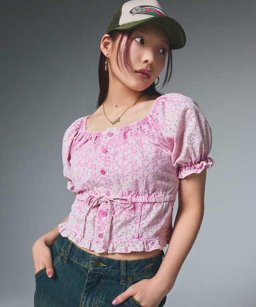 ブラウス シャツ FADED LACE BLOUSE レディース