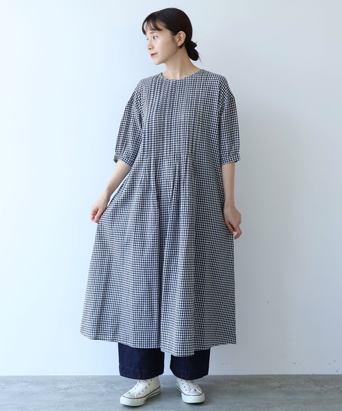 bulle de savon ワンピース gingham pin tuck : ZOZOTOWN Yahoo
