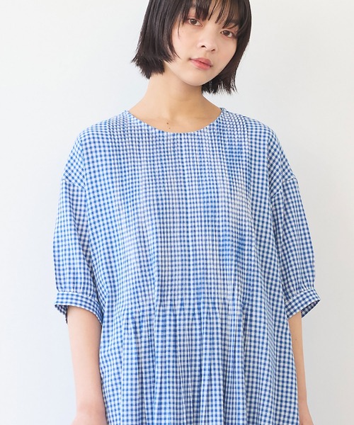 bulle de savon ワンピース gingham pin tuck : ZOZOTOWN Yahoo