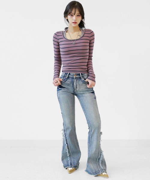 minsobi（ミンソビ） ジーンズ デニム デニムパンツ カットオフスリム