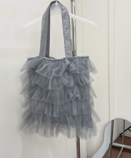 L LABEL（エルラベル） トートバッグ チュールフリルトートバッグ