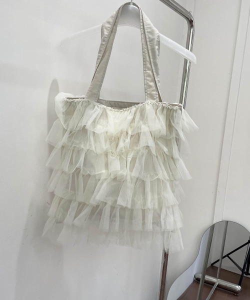 L LABEL（エルラベル） トートバッグ チュールフリルトートバッグ