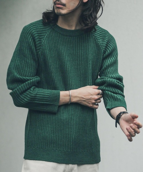 「URBAN RESEARCH Sonny Label」 長袖ニット MEDIUM ネイビー メンズ_画像5