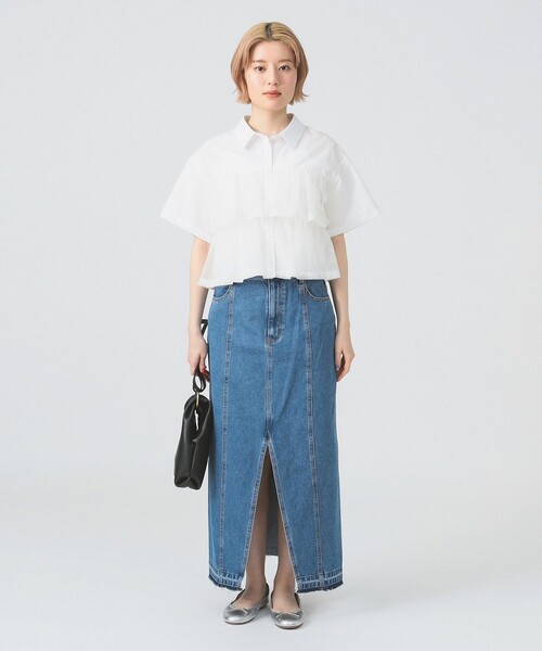 Ray BEAMS シアー ティアード クロップド シャツ 美品 Ray BEAMS シアー ティアード クロップド シャツ 美品 - メルカリ