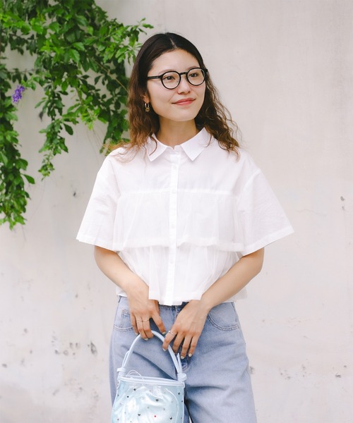 Ray BEAMS シアー ティアード クロップド シャツ 美品 Ray BEAMS シアー ティアード クロップド シャツ 美品 - メルカリ