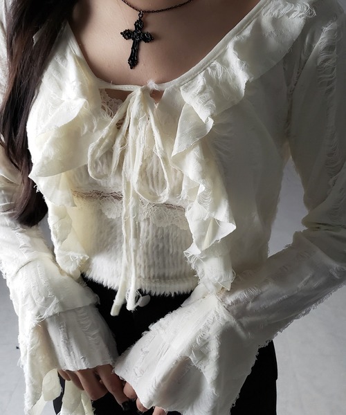 me+em select（ミームセレクト） カーディガン 「 2color 」ダメージ