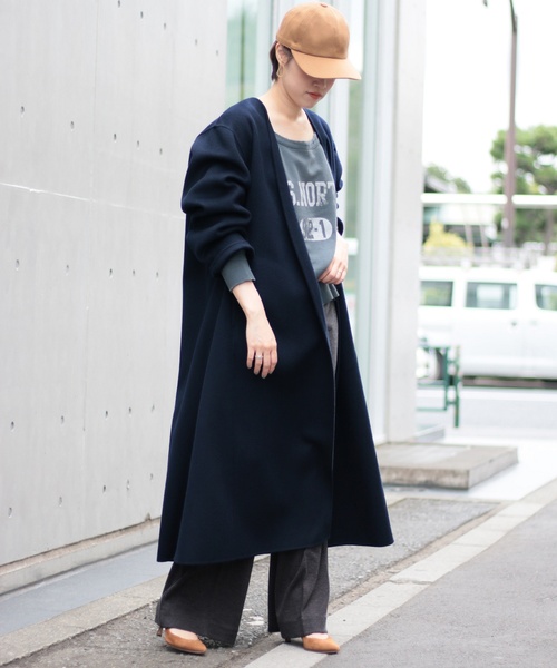 PLAGE コード　ナチュラル　38 plage（プラージュ） ノーカラーコート 38 ネイビー レディース
