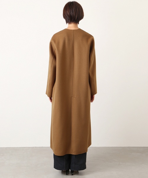 Plage ノーカラーコート　ウール　ブラウン　38 Mサイズ plage（プラージュ） ノーカラーコート 38 ネイビー レディース
