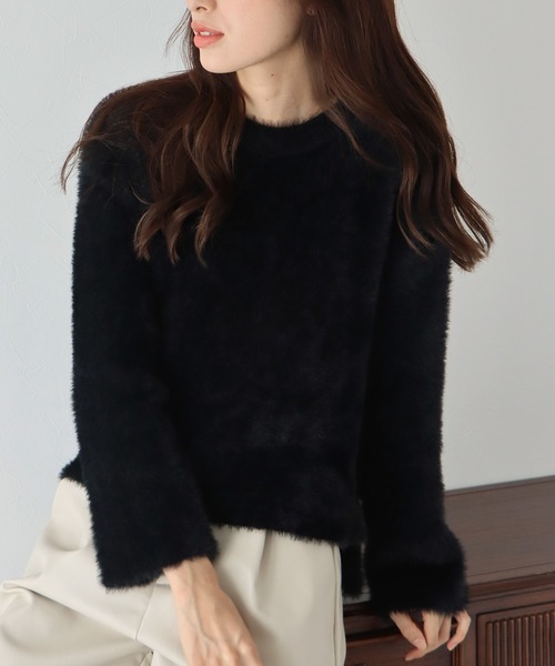 「BLUEEAST」 長袖ニット MEDIUM グレー レディース_画像4