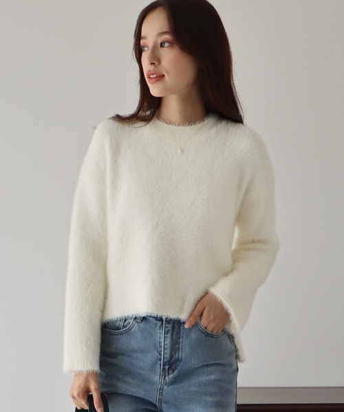 「BLUEEAST」 長袖ニット MEDIUM グレー レディース_画像7