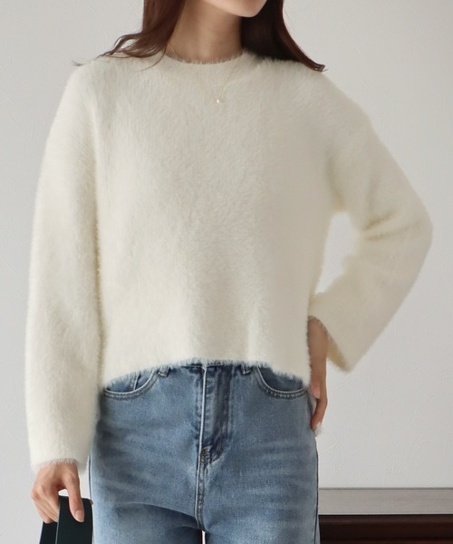 「BLUEEAST」 長袖ニット MEDIUM グレー レディース_画像8