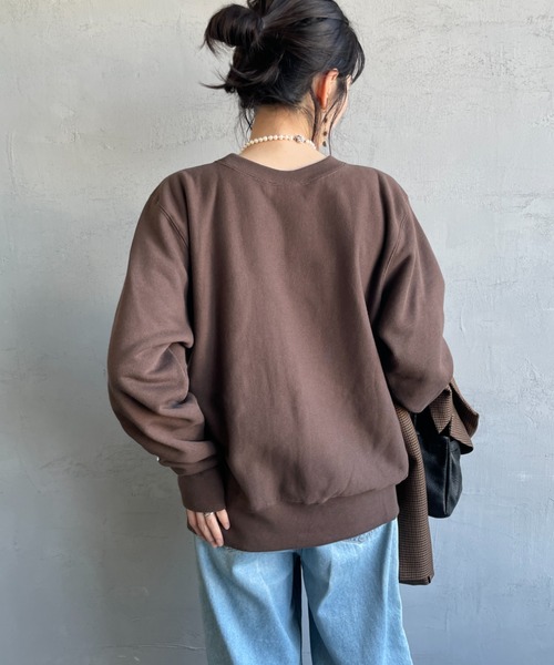 「Champion」 スウェットカットソー X-LARGE ダークブラウン レディース Champion 「Champion」 スウェットカットソー XX-LARGE ダーク