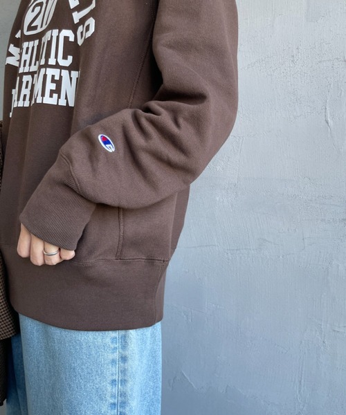 「Champion」 スウェットカットソー X-LARGE ダークブラウン レディース Champion 「Champion」 スウェットカットソー XX-LARGE ダーク