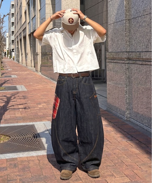 SPINNS（スピンズ） ワイドパンツ ジーンズ デニムワイドバルーン
