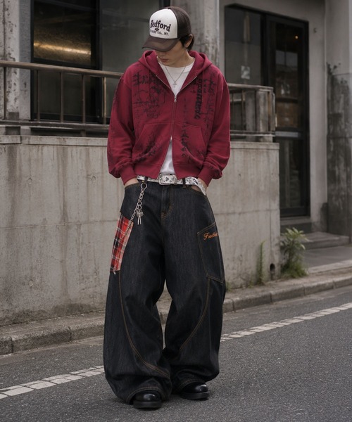 SPINNS（スピンズ） ワイドパンツ ジーンズ デニムワイドバルーン