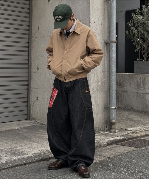 SPINNS（スピンズ） ワイドパンツ ジーンズ デニムワイドバルーン