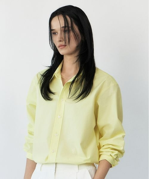 ブラウス シャツ WASHED DRY COTTON LINEN レディース Aletta vita シャツブラウス バンドカラー きれいめ 大人 羽織り