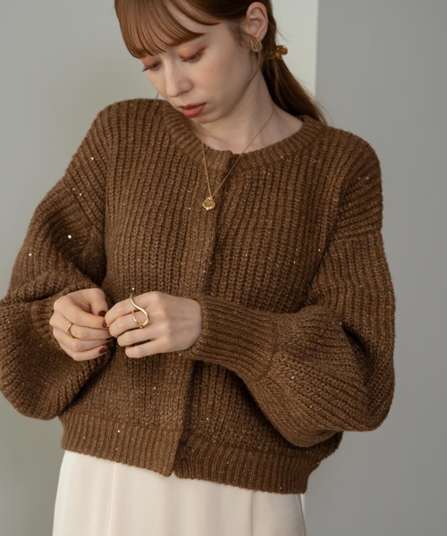 ユカリ様 カーデ アイボリー LOWRYS FARM（ローリーズファーム）の「エリツキニットカーデ 184245