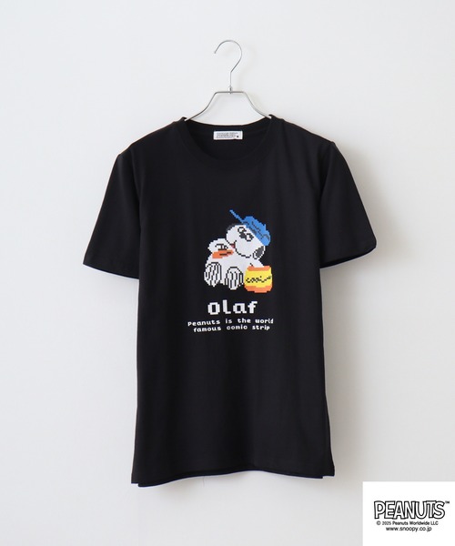 PEANUTS tシャツ ピクセルプリント天竺半袖Tシャツ メンズ レディース