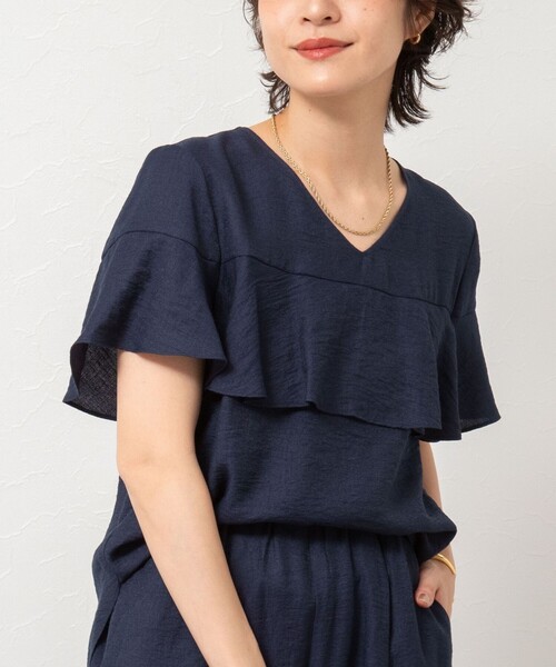 新作popup限定品】Bibly. フリル付きニットブラウス 半袖 新品