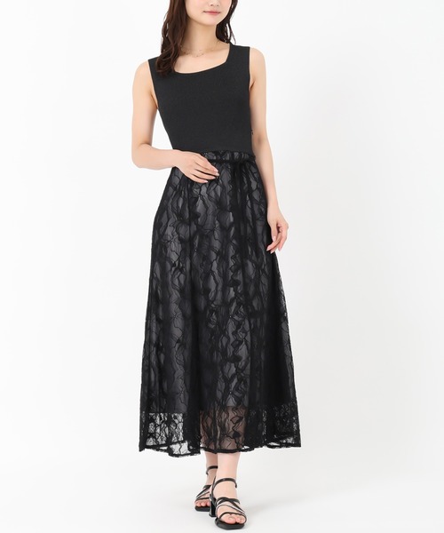 MISCH MASCH ワンピース 2025春夏新作 ラメニット×レース