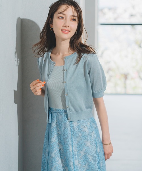 MISCH MASCH ワンピース 2025春夏新作 ラメニット×レースワンピース