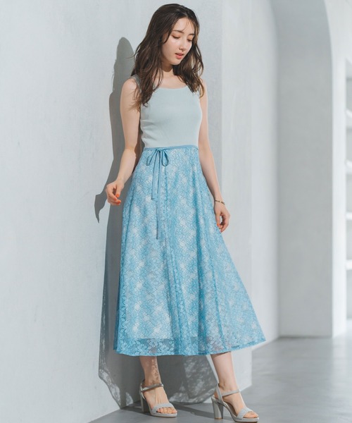 MISCH MASCH ホワイト ロングワンピース 半袖 レースワンピース ミッシュマッシュ MISCH MASCH 2025春夏新作 コットンレース