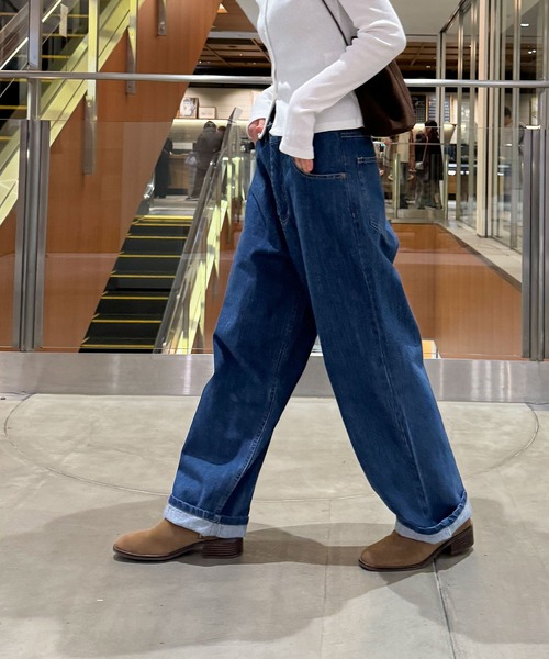 [CANAL JEAN] Denim брюки 3 свет индиго голубой женский 