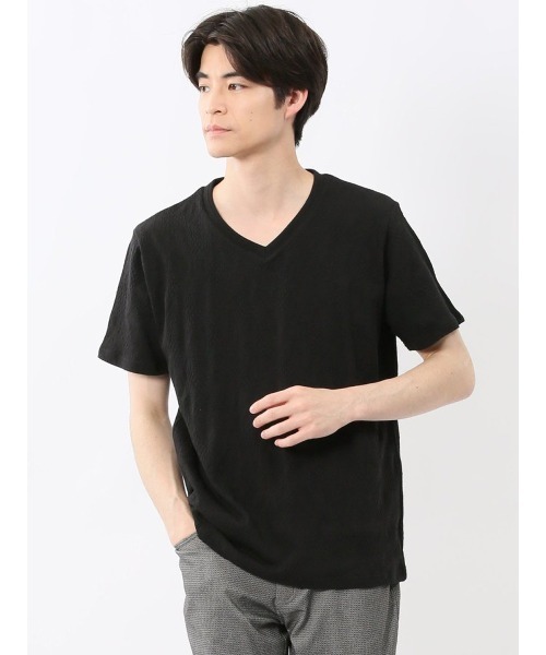 TAKA-Q tシャツ 「ウォッシャブル」タカキュー ふくれアーガイル