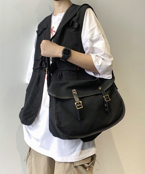 Ressaca（レサーカ） ショルダーバッグ PUレザーダブルベルト 